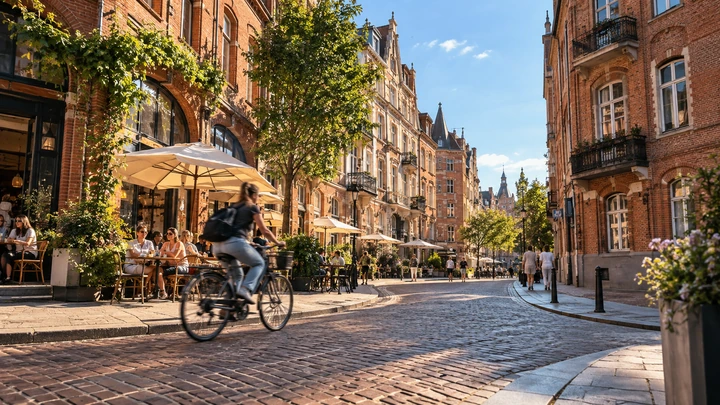Cyclist on a city street